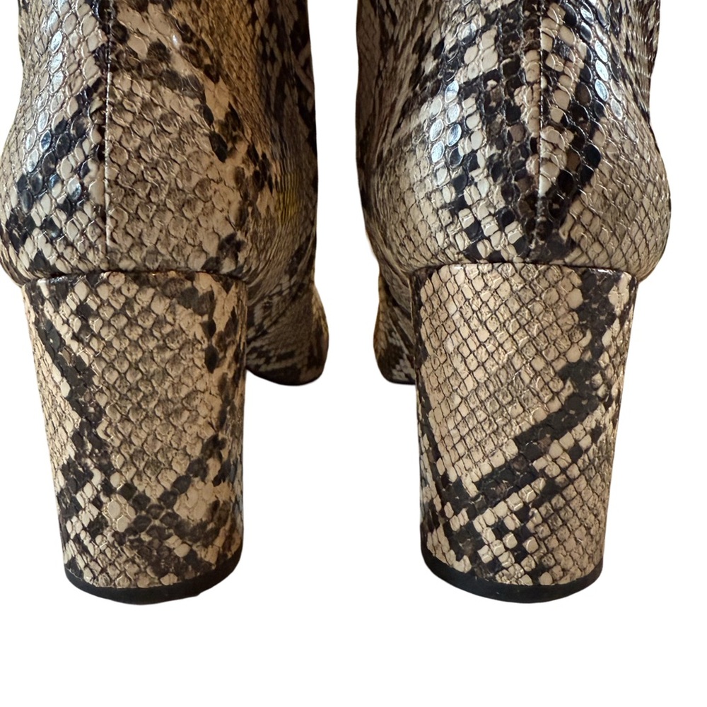 Matiko Snakeskin Ankle Boots Size 37 6.5 | Block Heel | Chic Statement - Picture 8 of 15